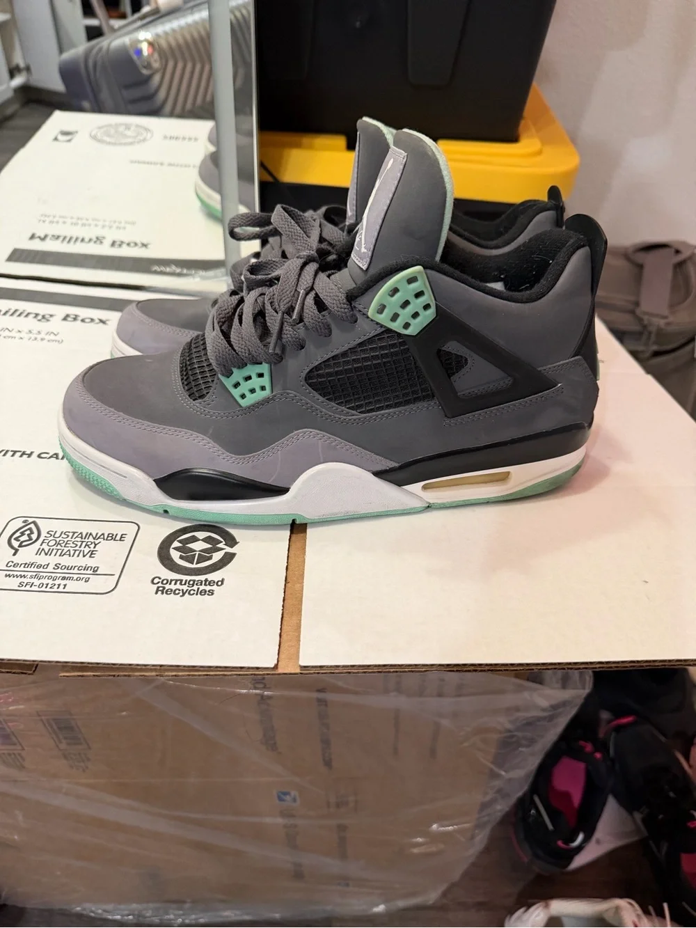 Jordan Men’s Sneakers in Dark Gray with Mint Highlights